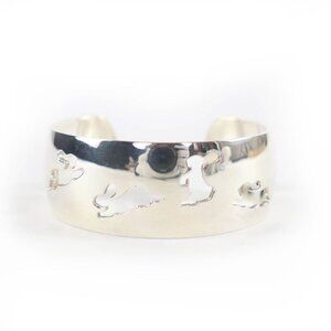 Hermes 925 Rabbit Motif Bracelet Bangle Silver